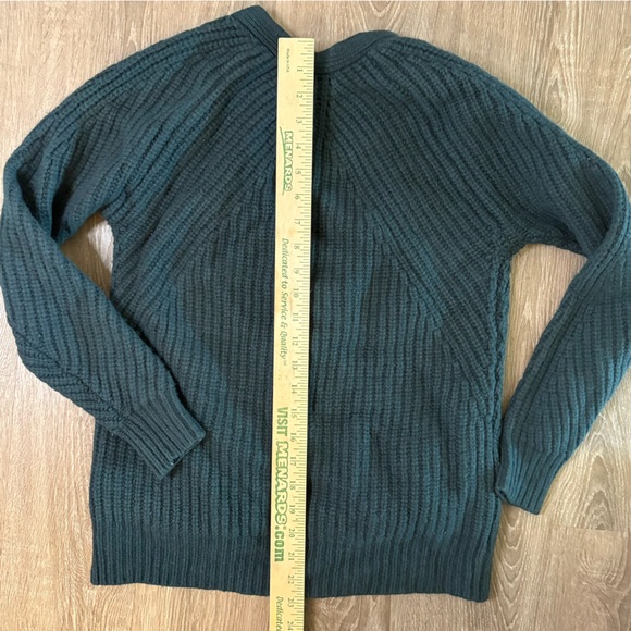 Women’s Madewell Merino Wool Sweater Cardigan Teal Zipper Academia Preppy XS - Picture 6 of 8